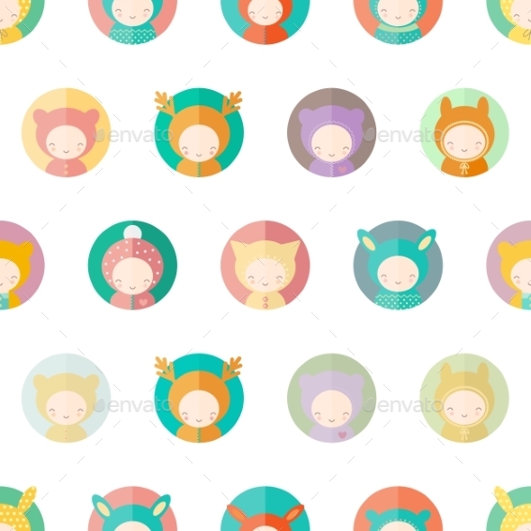 GraphicRiver Characters Dressed as Animals Pattern 10785193 GraphicRiver Characters Dressed as Animals Pattern 10785193