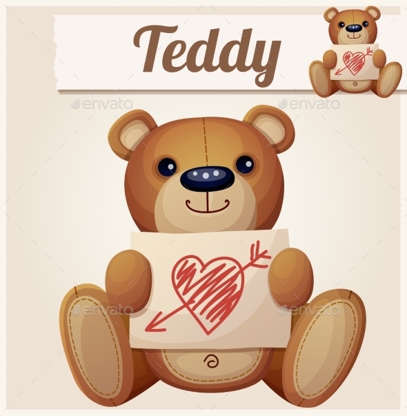 GraphicRiver Teddy Bear with Valentine s Card 10785860 GraphicRiver Teddy Bear with Valentine s Card 10785860