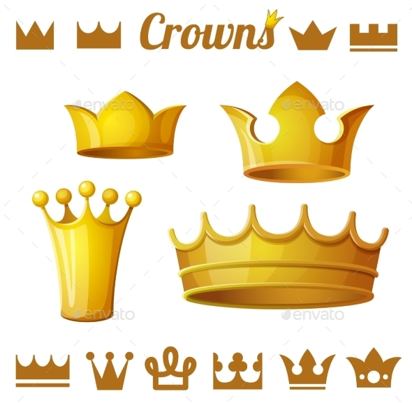 Set 2 of Royal Gold Crowns (Man-made Objects)