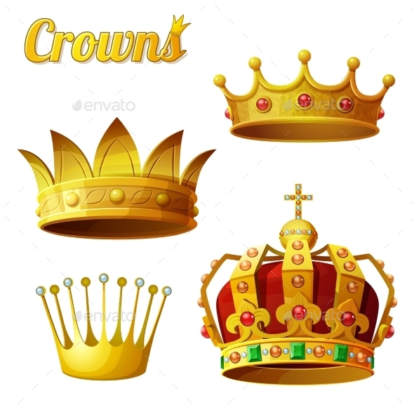 Set 3 of Royal Gold Crowns (Man-made Objects)