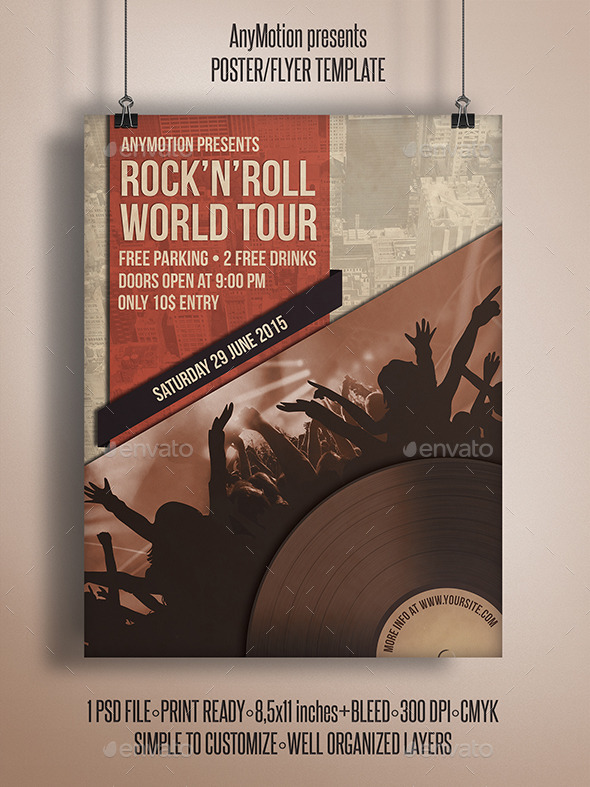 GraphicRiver Rock n roll World Tour Flyer Template 10787343 GraphicRiver Rock n roll World Tour Flyer Template 10787343