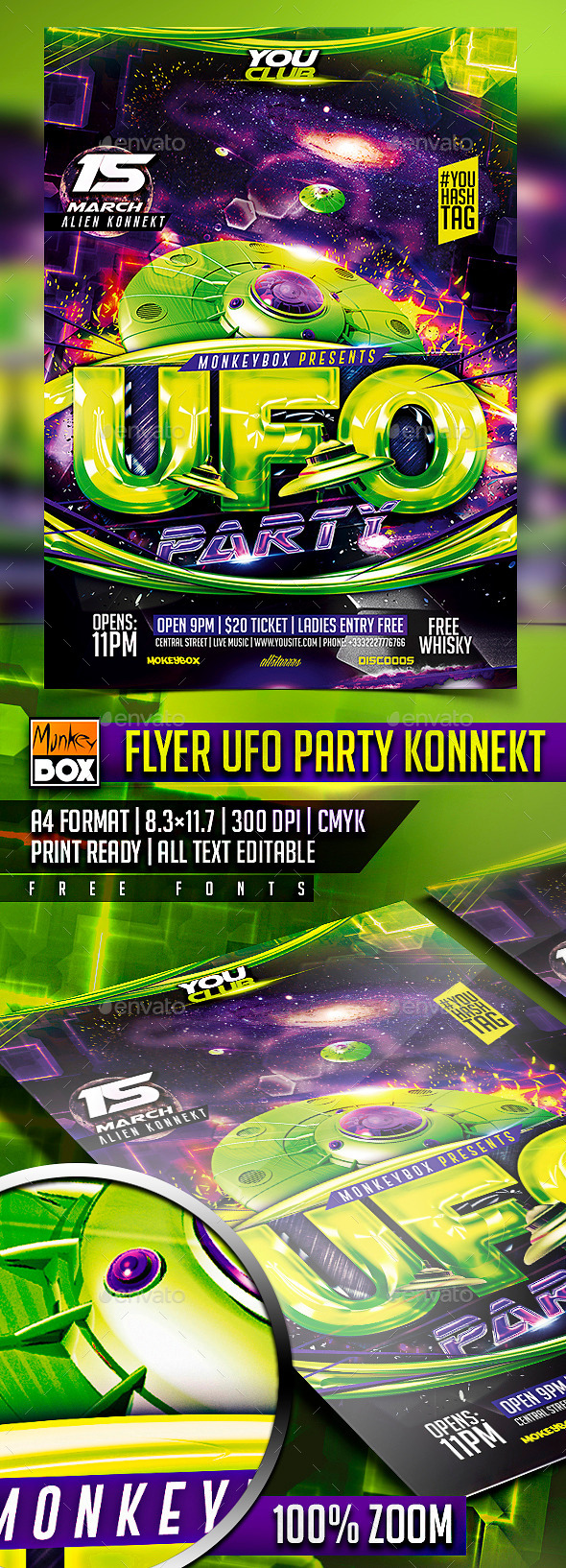 GraphicRiver Flyer UFO Party Konnekt 10734555 GraphicRiver Flyer UFO Party Konnekt 10734555