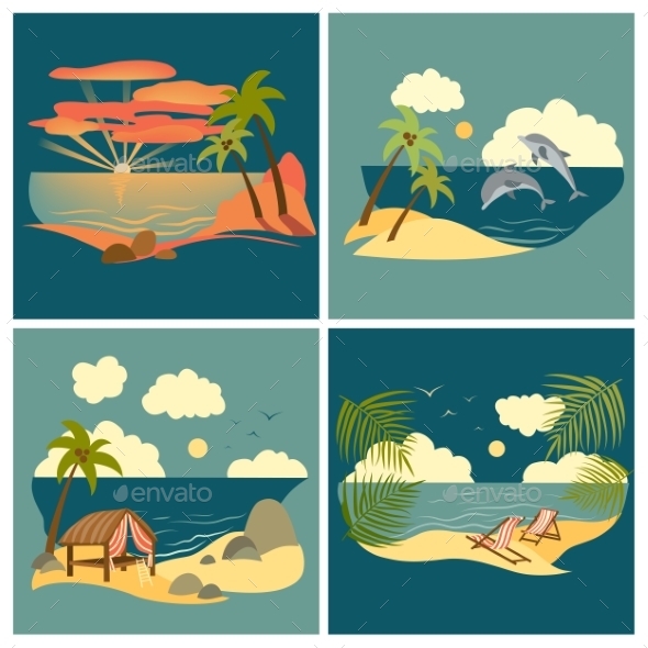 GraphicRiver Sea Landscape Icons 10787667 GraphicRiver Sea Landscape Icons 10787667