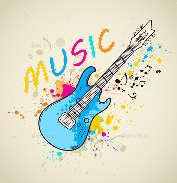 GraphicRiver Background with Electric Guitar 10787758 GraphicRiver Background with Electric Guitar 10787758