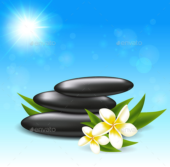 GraphicRiver Tropical Flowers and Spa Stones 10788012 GraphicRiver Tropical Flowers and Spa Stones 10788012
