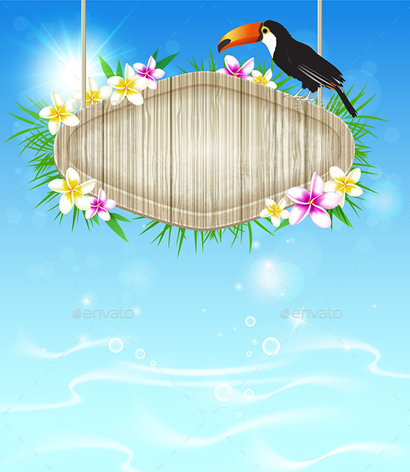 GraphicRiver Tropical Background with Toucan 10788024 GraphicRiver Tropical Background with Toucan 10788024