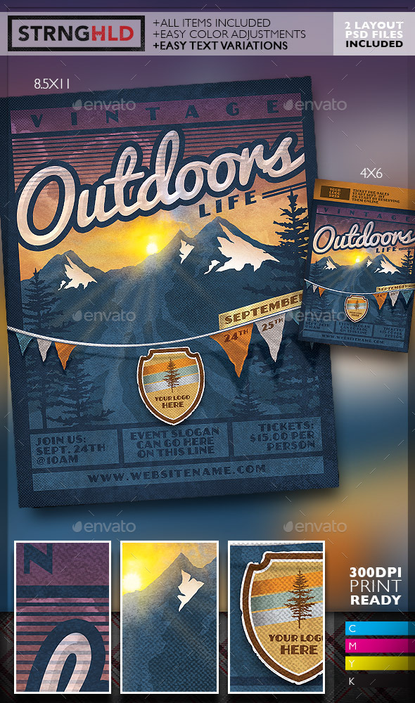 Vintage Outdoor Life Poster Template (Flyers)