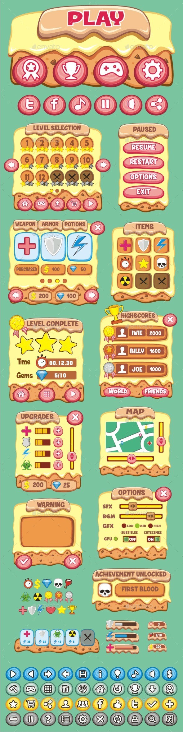 GraphicRiver cartoon game gui pack 22 10790696 GraphicRiver cartoon game gui pack 22 10790696