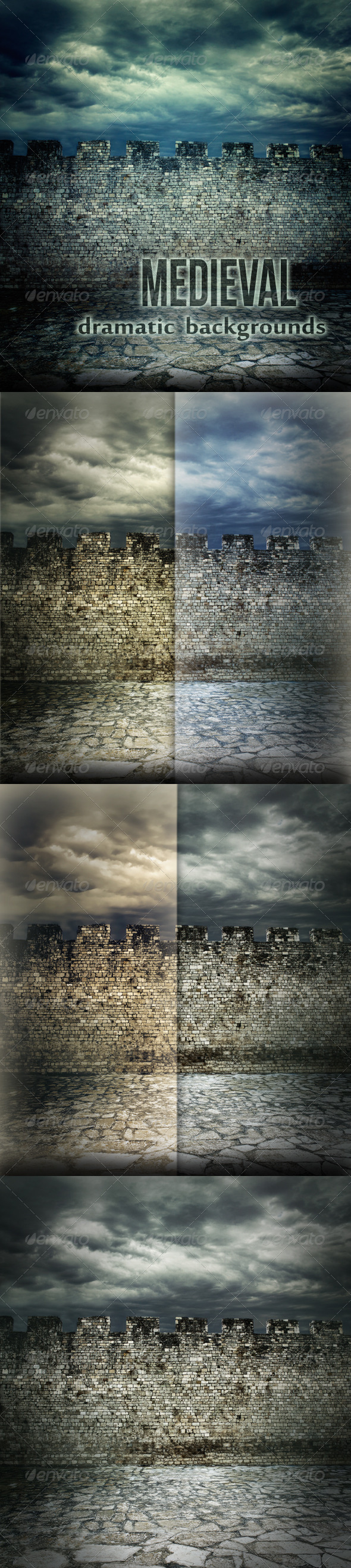 Medieval Wall Dramatic Backgrounds - Urban Backgrounds