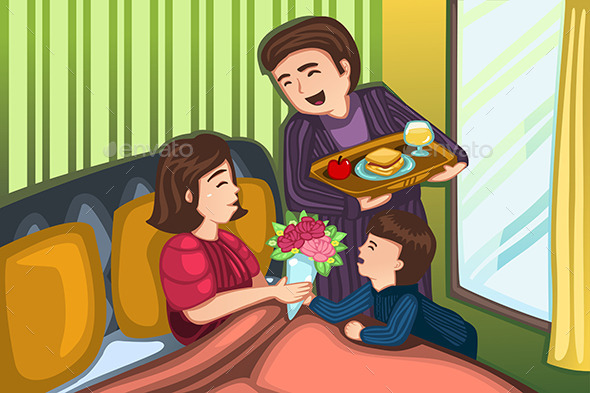 GraphicRiver Mothers Day Breakfast in Bed 10792781 GraphicRiver Mothers Day Breakfast in Bed 10792781