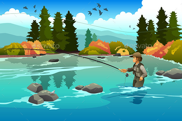 GraphicRiver Man in a River 10792792 GraphicRiver Man in a River 10792792