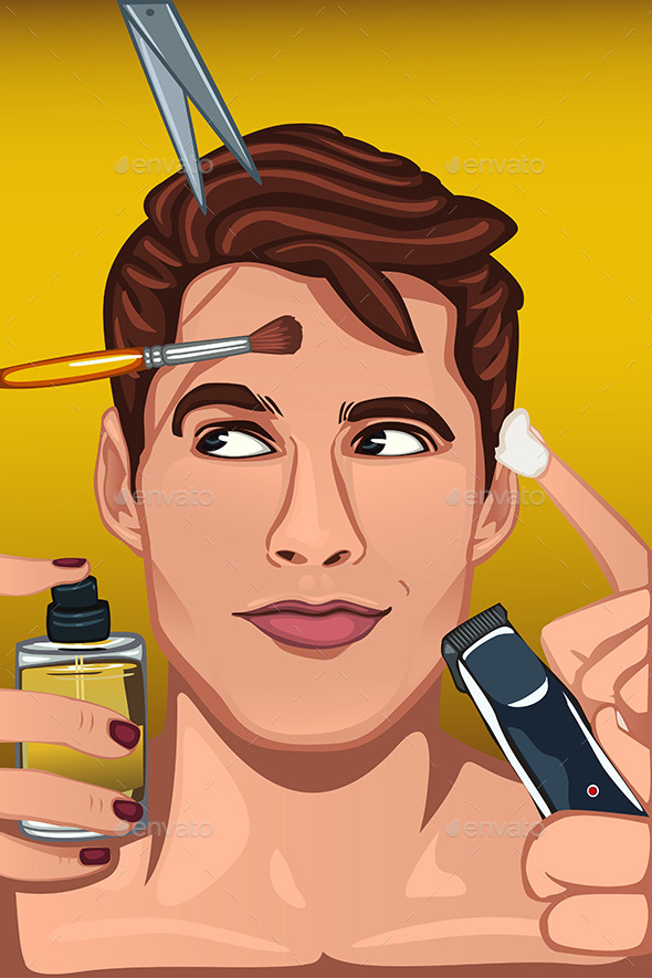 GraphicRiver Man Applying Various Beauty Products 10794337 GraphicRiver Man Applying Various Beauty Products 10794337
