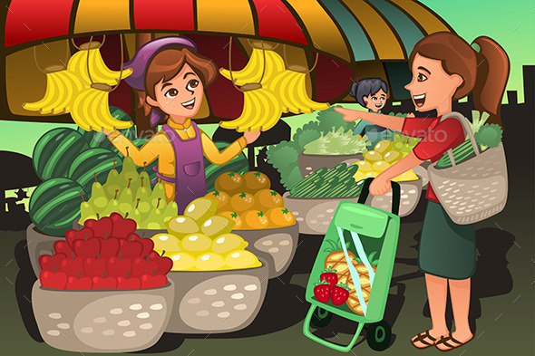 GraphicRiver Fruit Seller in a Farmer Market 10794447 GraphicRiver Fruit Seller in a Farmer Market 10794447