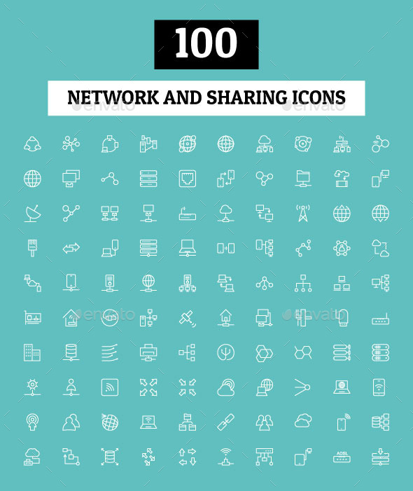 100 Network and Sharing Icons (Technology)