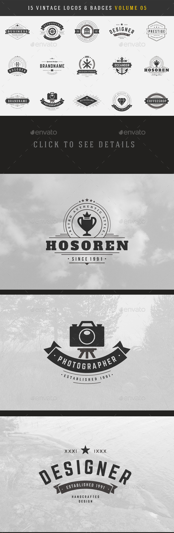GraphicRiver 15 Retro Vintage Logotypes or Badges 10794909 GraphicRiver 15 Retro Vintage Logotypes or Badges 10794909