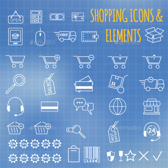 GraphicRiver Set of Shopping Icons 10779226 GraphicRiver Set of Shopping Icons 10779226