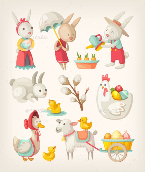 GraphicRiver Easter Animals 10796905 GraphicRiver Easter Animals 10796905