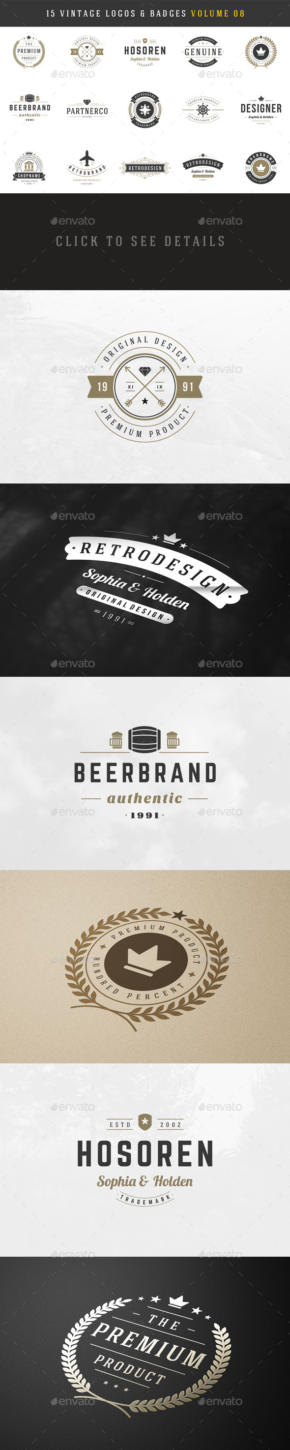 GraphicRiver 15 Retro Vintage Logotypes or Badges 10797076 GraphicRiver 15 Retro Vintage Logotypes or Badges 10797076