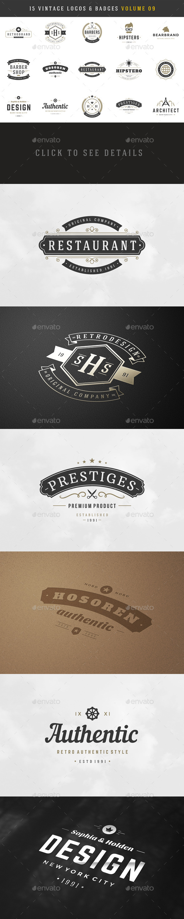 GraphicRiver 15 Retro Vintage Logotypes or Badges 10797084 GraphicRiver 15 Retro Vintage Logotypes or Badges 10797084