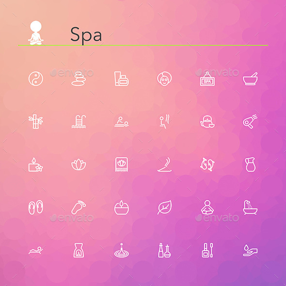 GraphicRiver Spa Line Icons 10797357 GraphicRiver Spa Line Icons 10797357