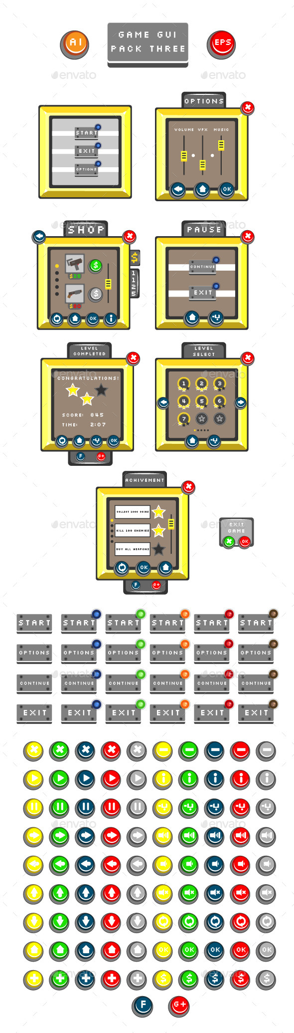 GraphicRiver Game GUI Pack Three 10797362 GraphicRiver Game GUI Pack Three 10797362