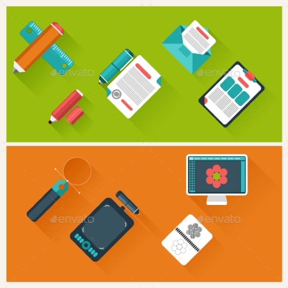 GraphicRiver Workplace with Office Supplies 10798708 GraphicRiver Workplace with Office Supplies 10798708