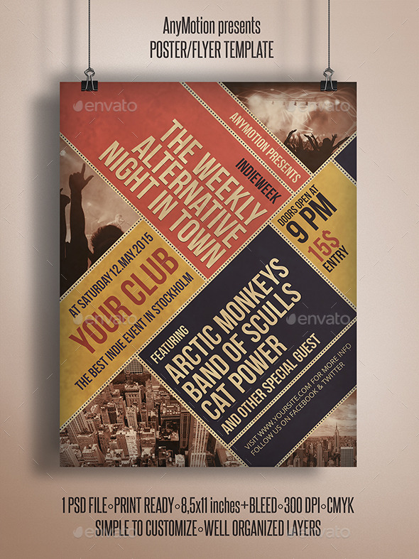 Indieweek Flyer Print Template (Clubs & Parties)