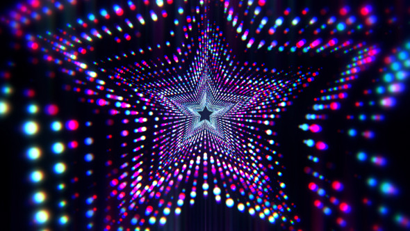 VJ Neon Star Tunnel - Colorful Glowing Light Flow - Motion Graphics ...