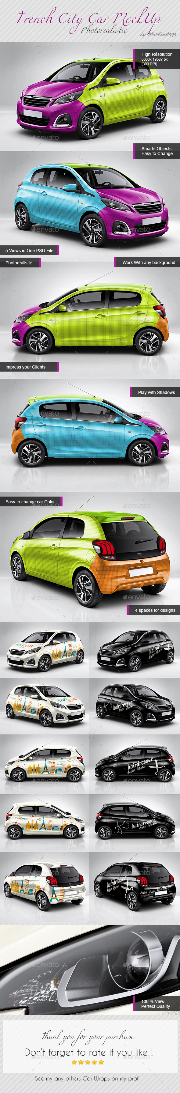 GraphicRiver Photorealistic French City Car Mock-up 10800967 GraphicRiver Photorealistic French City Car Mock-up 10800967