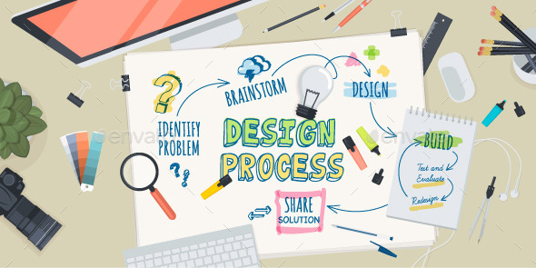 GraphicRiver Flat Design Concept for Design Process 10801384 GraphicRiver Flat Design Concept for Design Process 10801384