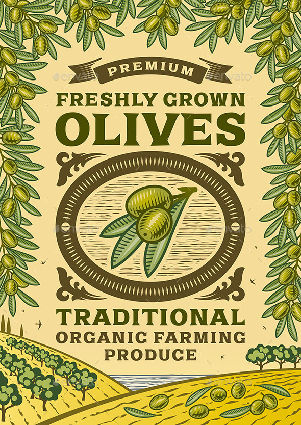 GraphicRiver Retro Olives Poster 10801794 GraphicRiver Retro Olives Poster 10801794
