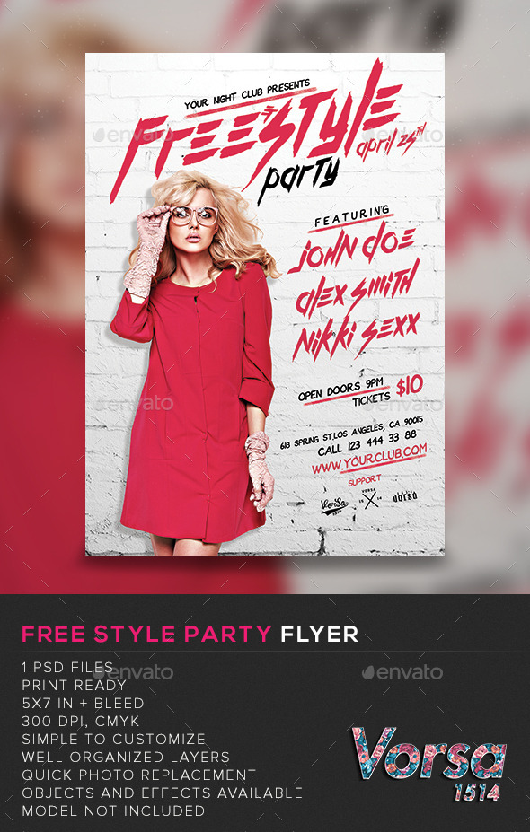 Free Style Party Flyer (Clubs & Parties)