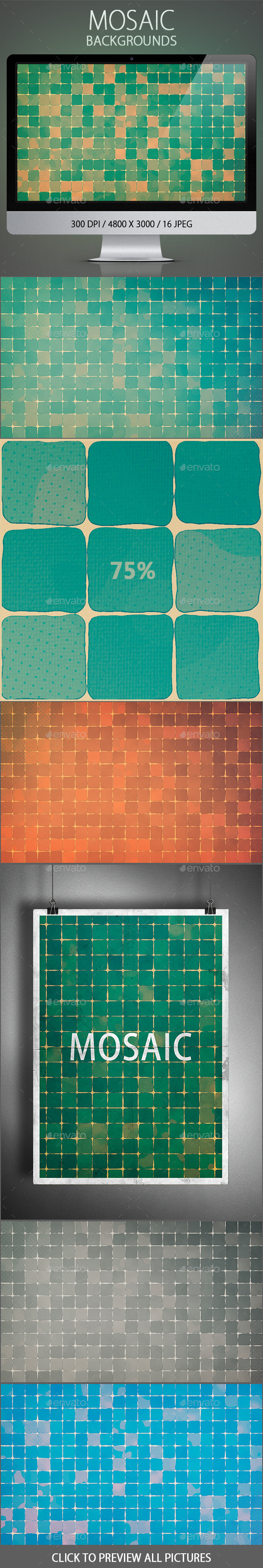 GraphicRiver 16 Mosaic Backgrounds 10802464 GraphicRiver 16 Mosaic Backgrounds 10802464