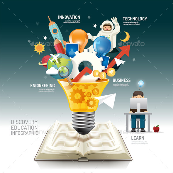 GraphicRiver Open Book Infographic Innovation Idea 10803592 GraphicRiver Open Book Infographic Innovation Idea 10803592