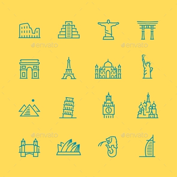 World Sights Icons (Buildings)