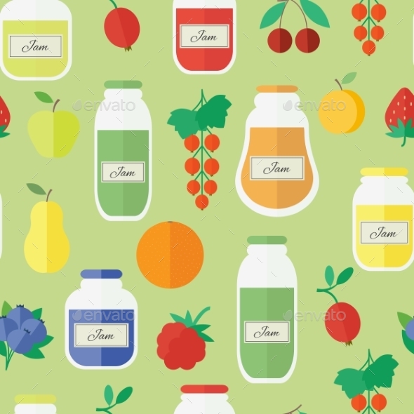 GraphicRiver Seamless Pattern with Jars of Jam 10803683 GraphicRiver Seamless Pattern with Jars of Jam 10803683