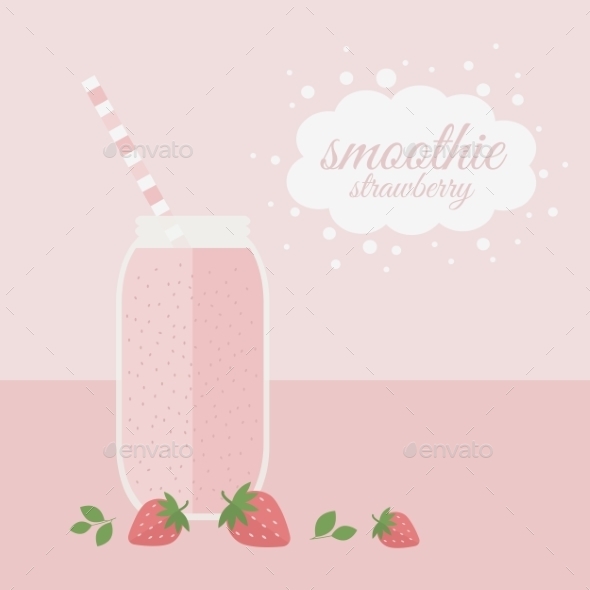 GraphicRiver Strawberry Smoothie in Jar on a Table 10803693 GraphicRiver Strawberry Smoothie in Jar on a Table 10803693