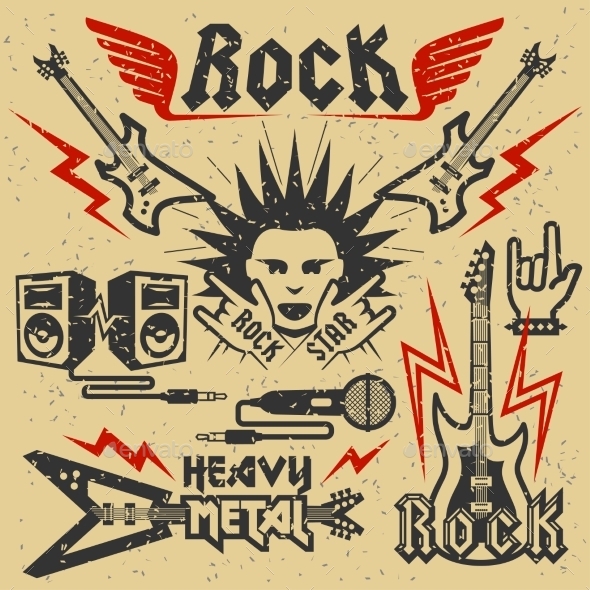 GraphicRiver Rock Music and Heavy Metal Graphics 10803701 GraphicRiver Rock Music and Heavy Metal Graphics 10803701