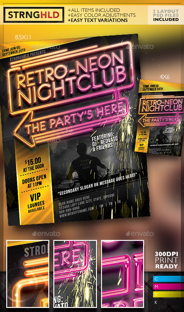 GraphicRiver Retro Neon Party Flyer Template 10804121 GraphicRiver Retro Neon Party Flyer Template 10804121