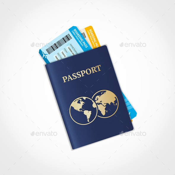 GraphicRiver Passport with Tickets 10805239 GraphicRiver Passport with Tickets 10805239