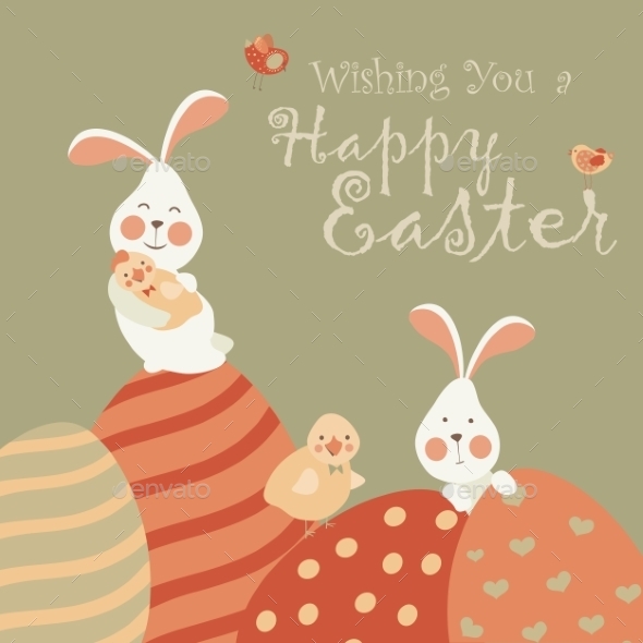 GraphicRiver Easter Bunnies and Easter Eggs 10806523 GraphicRiver Easter Bunnies and Easter Eggs 10806523