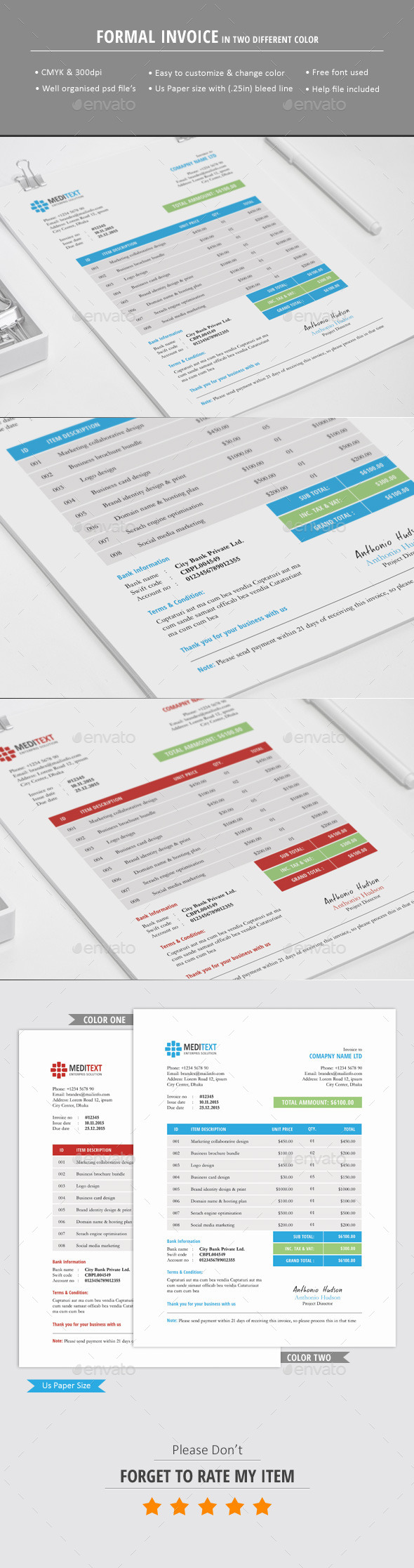 GraphicRiver Formal Invoice Template 10809239 GraphicRiver Formal Invoice Template 10809239