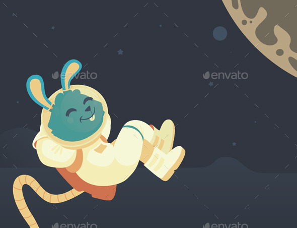 GraphicRiver Bunny Relaxing in Space 10810972 GraphicRiver Bunny Relaxing in Space 10810972