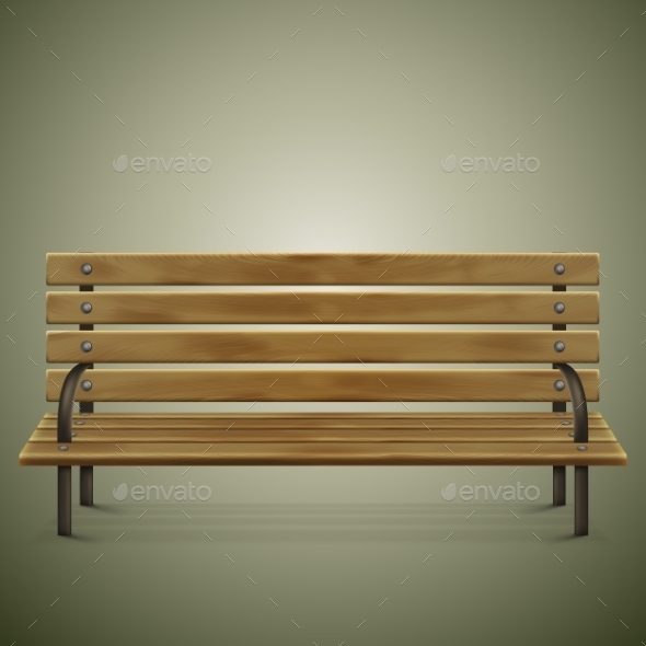GraphicRiver Wooden Detailed Bench On Green 10811488 GraphicRiver Wooden Detailed Bench On Green 10811488