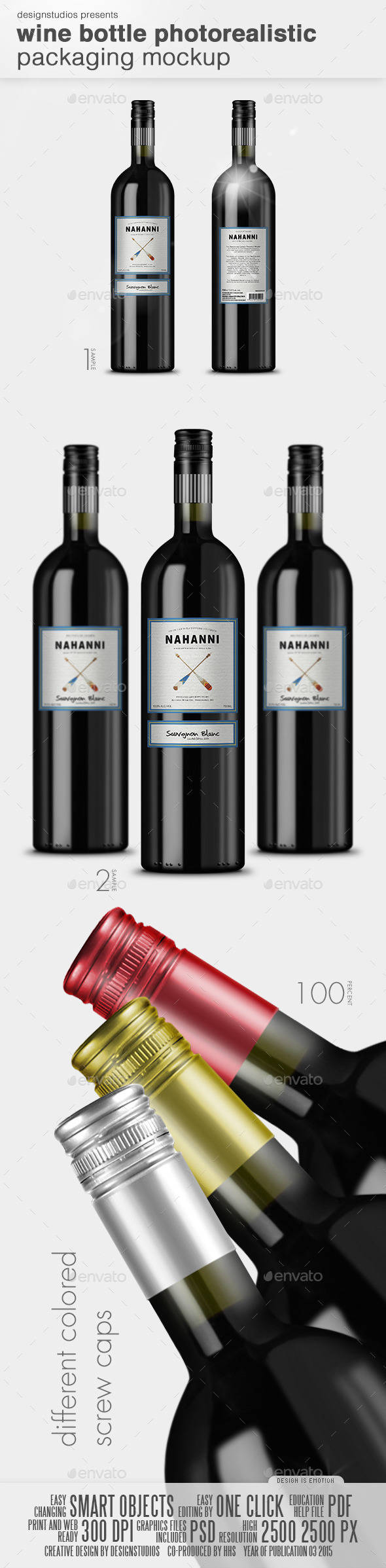 Wine Bottle Photorealistic Packaging Mock-Up