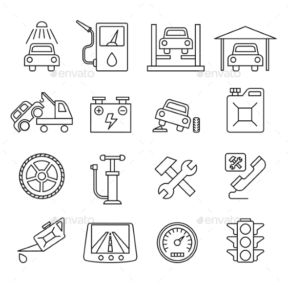 Vector Auto Icons Set (Miscellaneous)