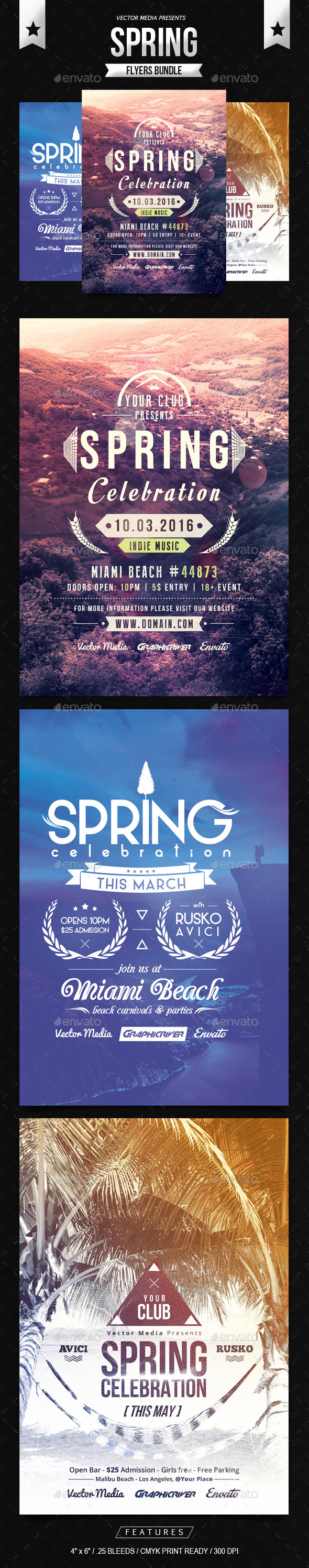 GraphicRiver Spring Flyers Bundle 10812927 GraphicRiver Spring Flyers Bundle 10812927