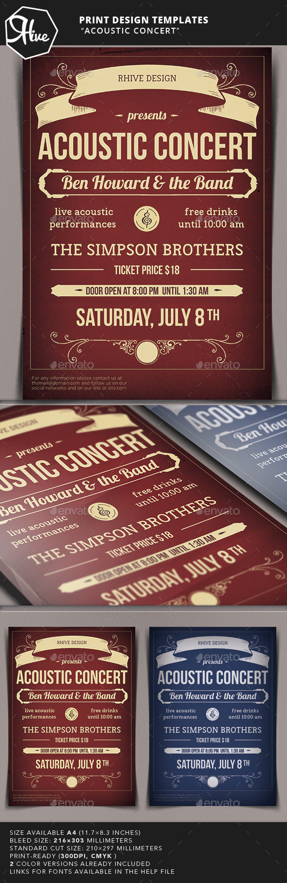 GraphicRiver Acoustic Concert Flyer 10513259 GraphicRiver Acoustic Concert Flyer 10513259