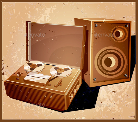 GraphicRiver Retro Reel Tape Recorder 10815114 GraphicRiver Retro Reel Tape Recorder 10815114