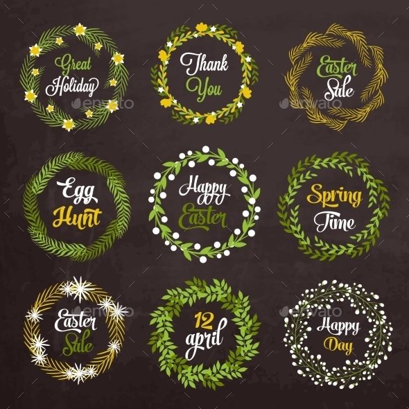 GraphicRiver Easter Wreaths 10815788 GraphicRiver Easter Wreaths 10815788